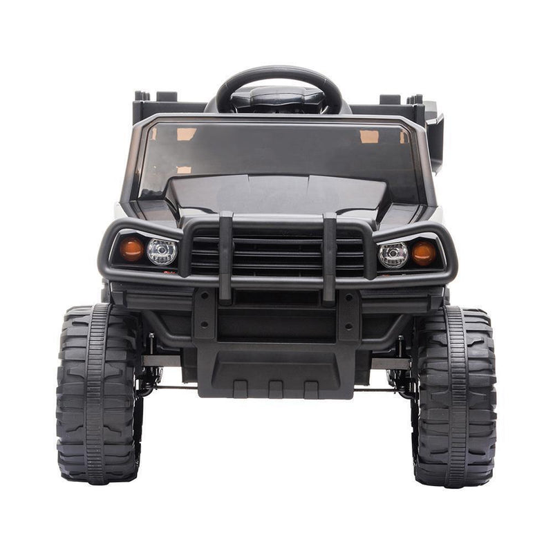 ASTM-Certified 12V Kids Ride On Tractor Truck with Battery, Lights, and Music - Black