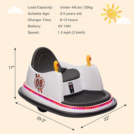 ASTM-certified Electric 6V Ride On Bumper Car for Kids with Remote Control