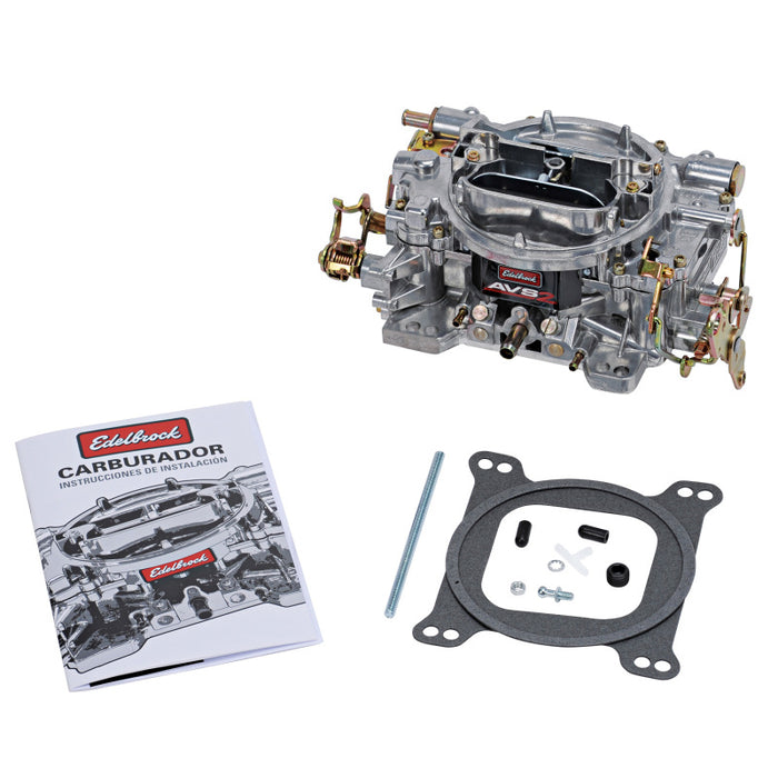 Carburateur Edelbrock AVS2 500 CFM avec starter manuel, finition satinée (sans EGR)