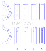 King Engine Bearings Chrysler 226 (3.7L) (Size +0.75mm) Main Bearing Set
