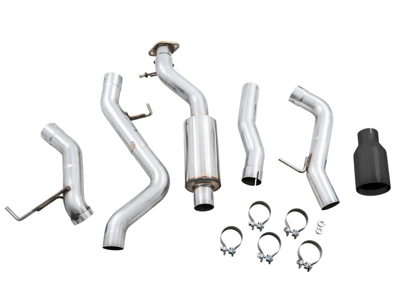AWE Tuning 0FG Single Rear Exit Exhaust with BashGuard and 5-Inch Diamond Black Tip | 2021+ Ford Bronco