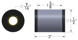 DOM Sleeve & Poly Bushing  2 Inch Mounting Width 9/16" Bolt Hole