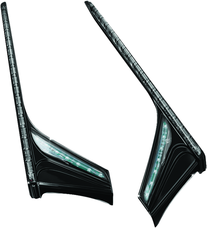 Bandes de feux arrière verticaux à LED Kuryakyn 12-17 GL1800, verre fumé noir brillant