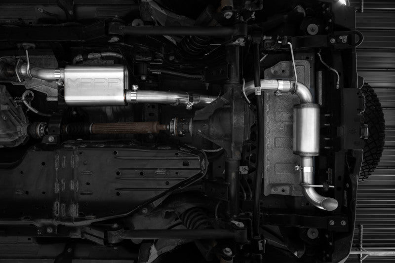 MBRP 2021-2023 Ford Bronco 2,3 L/2,7 L en acier inoxydable 3 po Cat-Back, sortie arrière simple à garde au sol élevée