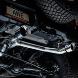 AWE Tuning 0FG Dual Rear Exit Exhaust with Chrome Silver Tips and BashGuard | 2021+ Ford Bronco