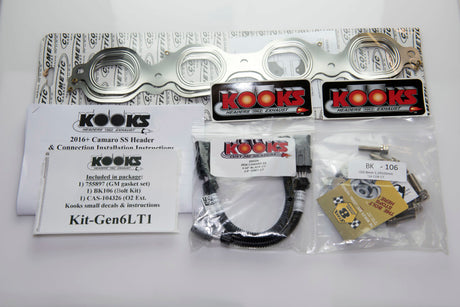Collecteurs Kooks 2016+ Chevy Camaro SS 2 po x 3 po SS Longtube avec tuyaux de raccordement cathodiques à haut débit
