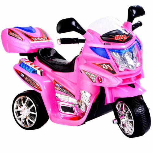 Babyjoy 6V Pink Electric Ride-On Motorcycle for Kids with 3 Wheels