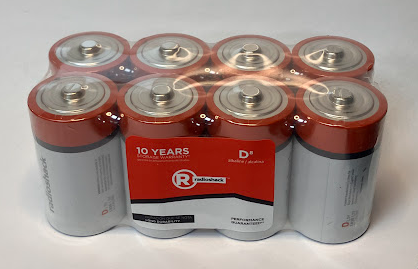 RadioShack D Alkaline Batteries - 8 pk TekShack