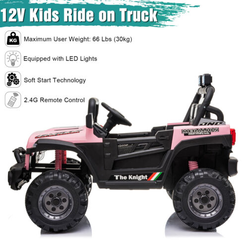 BBH-016 Dual Drive 12V 4.5A.h 2.4G Remote Control Off-road Vehicle in Pink
