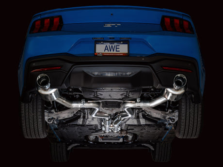 Échappement Catback AWE 2024 Ford Mustang GT Fastback S650 RWD Touring avec double embout chromé argenté