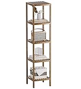Foldable Bamboo Luggage Rack with Storage Shelf Walnut