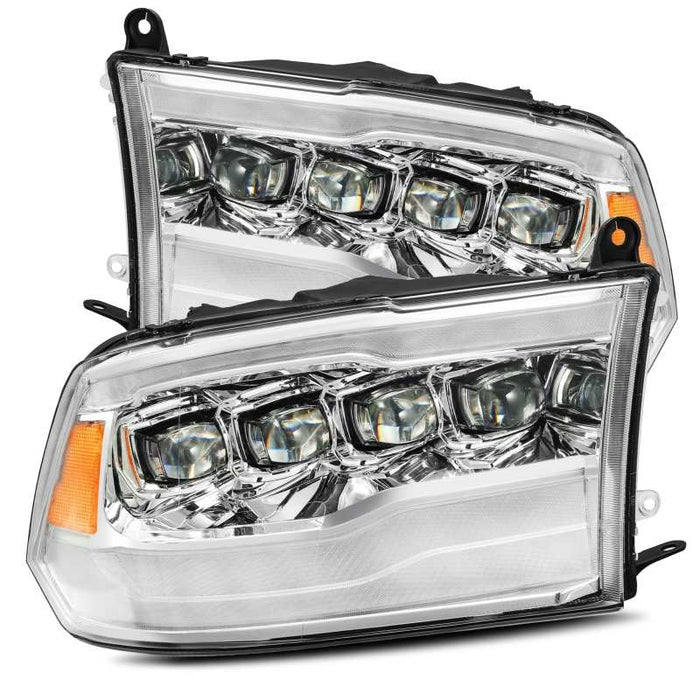 Phares de projecteur à LED AlphaRex 09-18 Dodge Ram 1500HD NOVA, style planche, chrome avec DRL