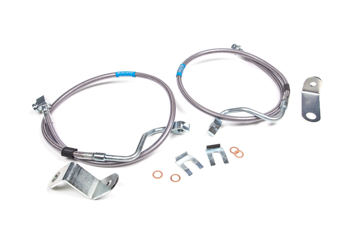 Front Brake Line Set | Stainless Steel | Fits 6-8 Inch Lift | Ford F250/F350 Super Duty (05-07) 4WD BDS Suspension