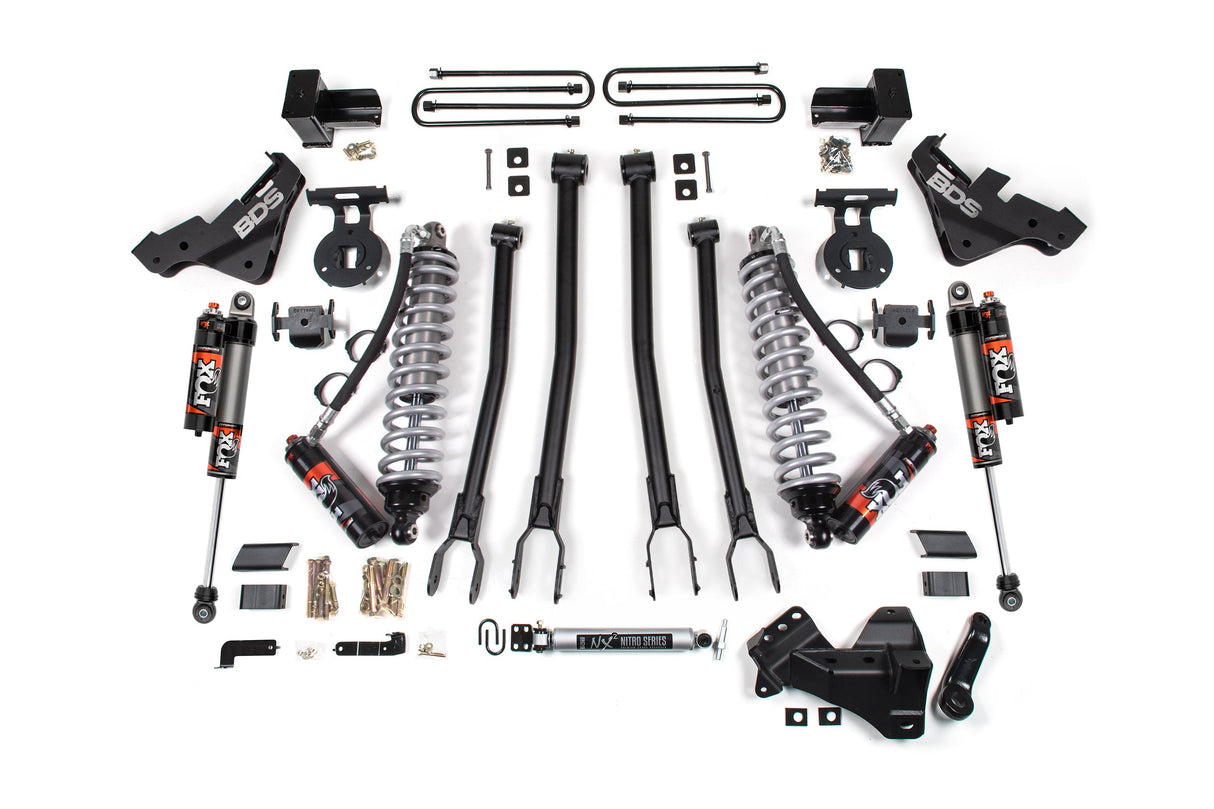 5 Inch Lift Kit w/ 4-Link | FOX 2.5 Performance Elite Coilover Conversion | Ford F350 Super Duty DRW (23-26) 4WD | Diesel BDS Suspension