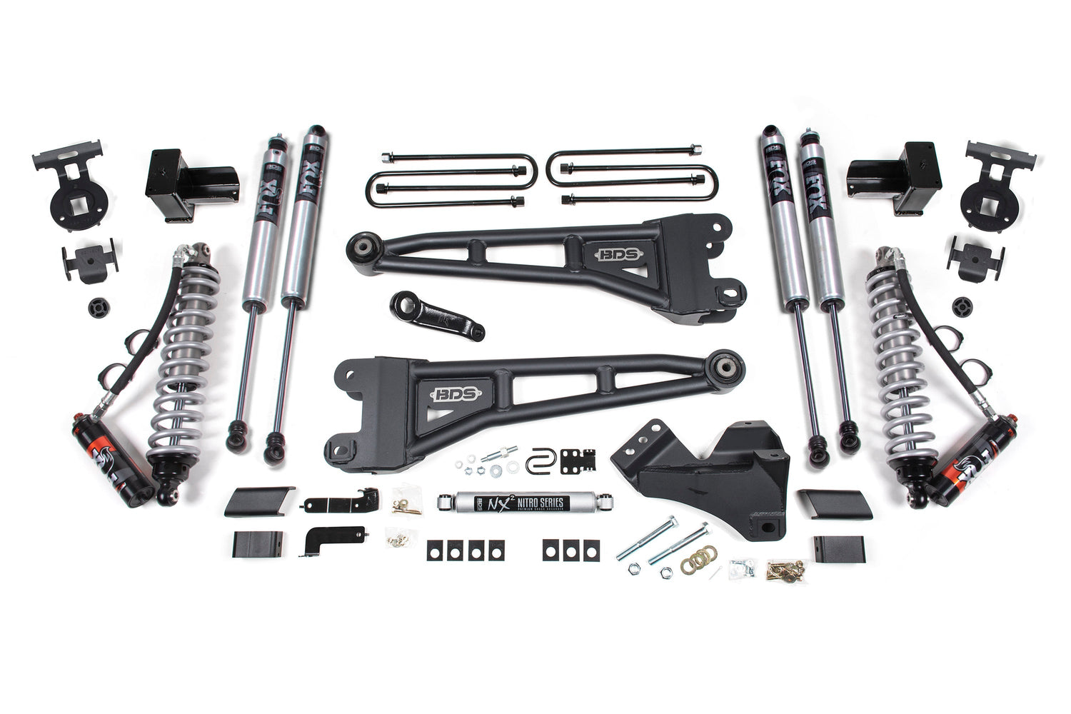 4 Inch Lift Kit w/ Radius Arm | FOX 2.5 Performance Elite Coil-Over Conversion | Ford F250/F350 Super Duty (17-19) 4WD | Diesel BDS Suspension