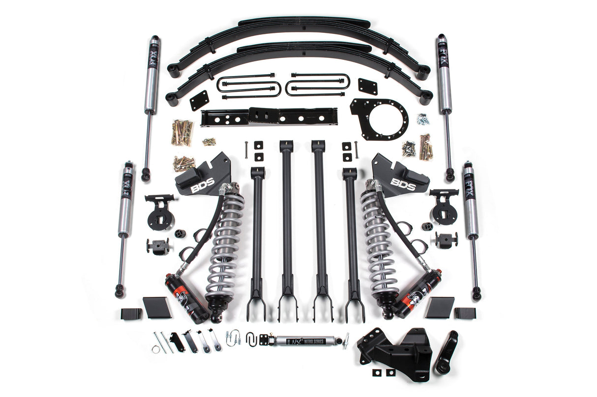 6 Inch Lift Kit w/ 4-Link | FOX 2.5 Performance Elite Coil-Over Conversion | Ford F250/F350 Super Duty (17-19) 4WD | Diesel BDS Suspension
