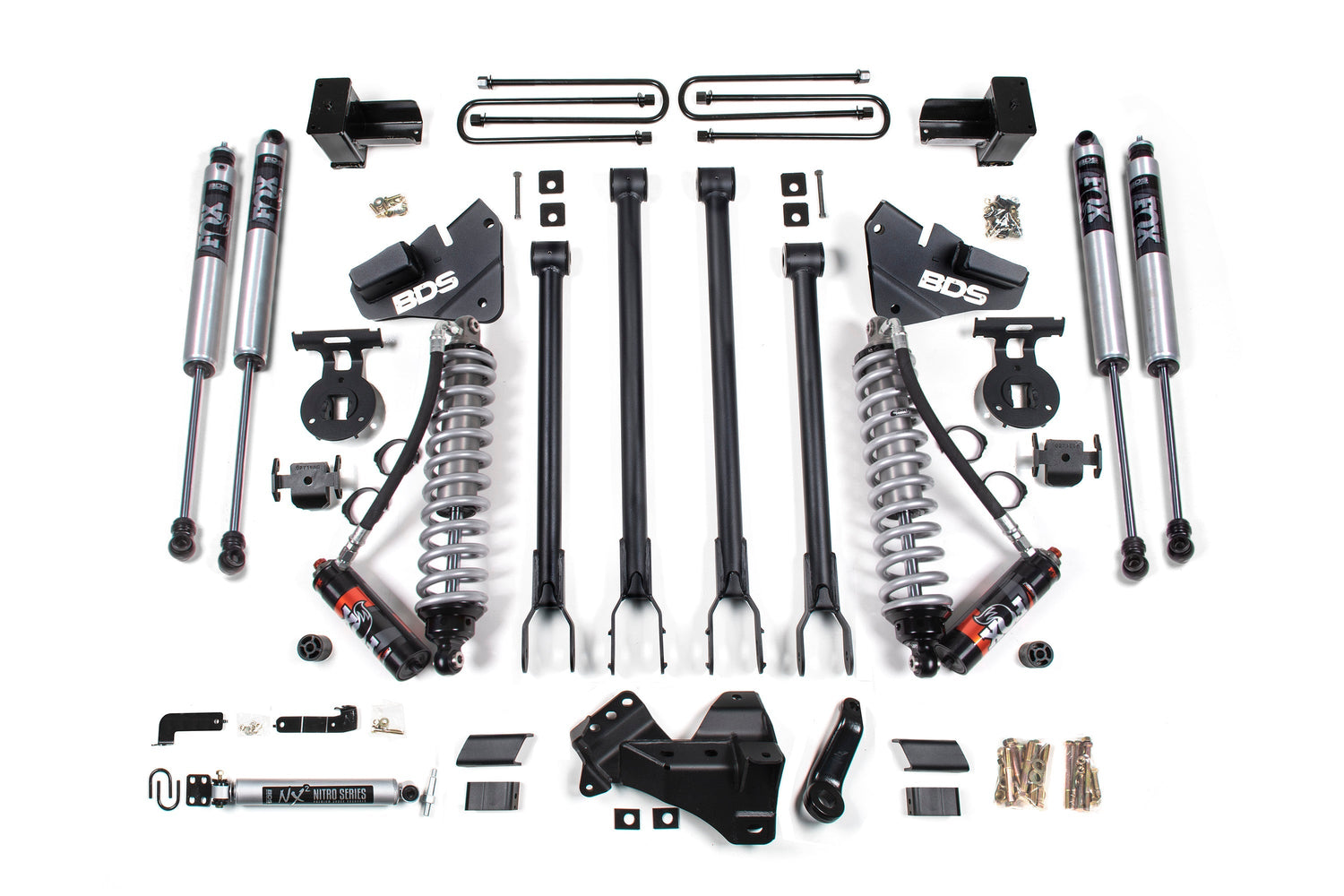 4 Inch Lift Kit w/ 4-Link | FOX 2.5 Performance Elite Coil-Over Conversion | Ford F250/F350 Super Duty (17-19) 4WD | Diesel BDS Suspension