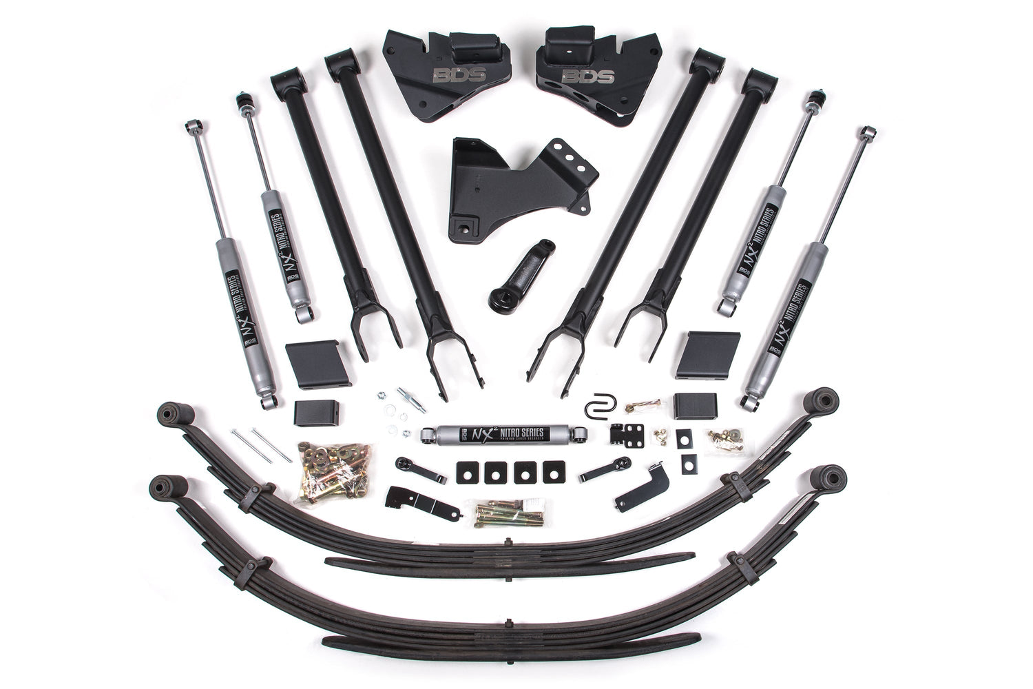 4 Inch Lift Kit | 4-Link Conversion | Ford F250 / F350 Super Duty (17-19) 4WD | Gas BDS Suspension