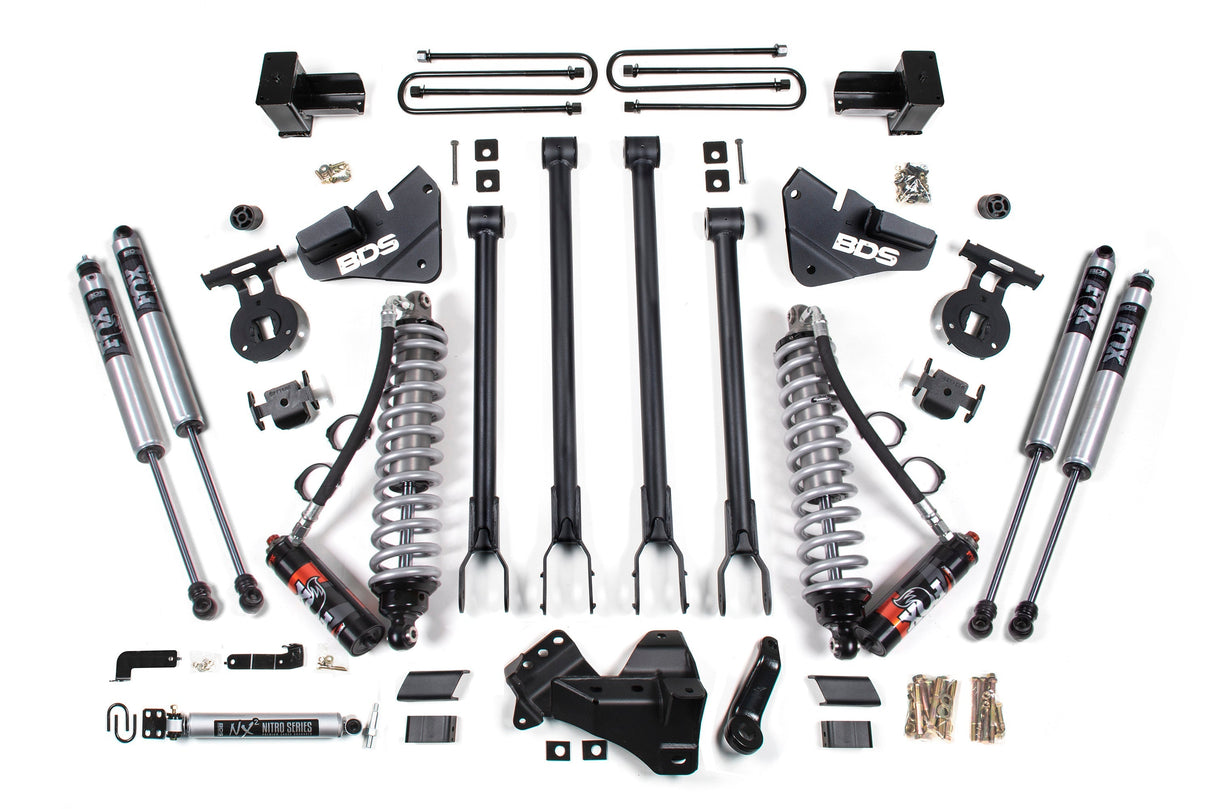 4 Inch Lift Kit w/ 4-Link | FOX 2.5 Performance Elite Coil-Over Conversion | Ford F350 Super Duty DRW (17-19) 4WD | Diesel BDS Suspension
