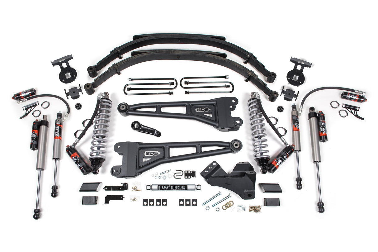 6 Inch Lift Kit w/ 4-Link | FOX 2.5 Performance Elite Coil-Over Conversion | Ford F250/F350 Super Duty (17-19) 4WD | Diesel BDS Suspension