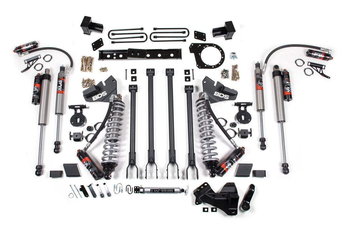 6 Inch Lift Kit w/ 4-Link | FOX 2.5 Performance Elite Coil-Over Conversion | Ford F250/F350 Super Duty (17-19) 4WD | Diesel BDS Suspension
