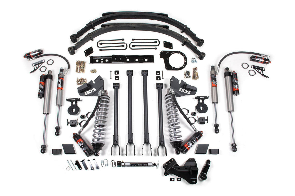 5 Inch Lift Kit w/ 4-Link | FOX 2.5 Performance Elite Coil-Over Conversion | Ford F250/F350 Super Duty (20-22) 4WD | Diesel BDS Suspension