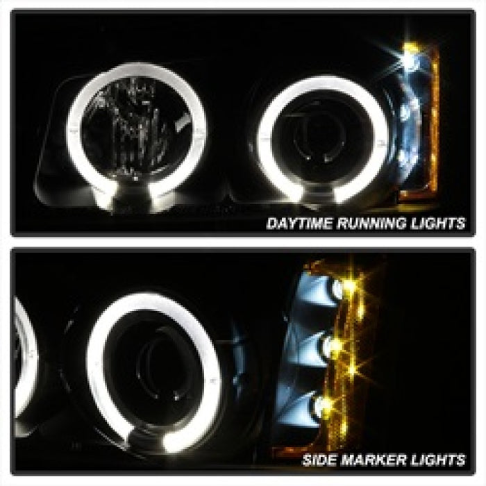 Spyder Chevy Silverado 1500 03-06 Projecteur LED Halo LED Ambre Reflctr Blk PRO-YD-CS03-AM-BK