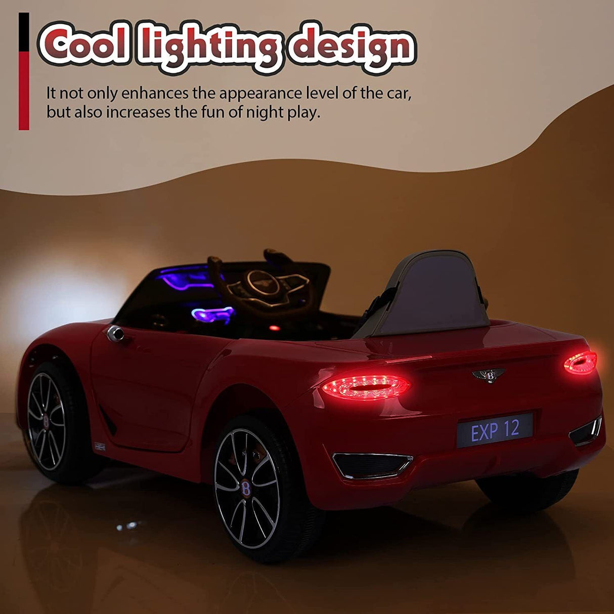 12V Bentley Kids Electric Ride On Toy Cars with Remote Control - 3 Speed Options