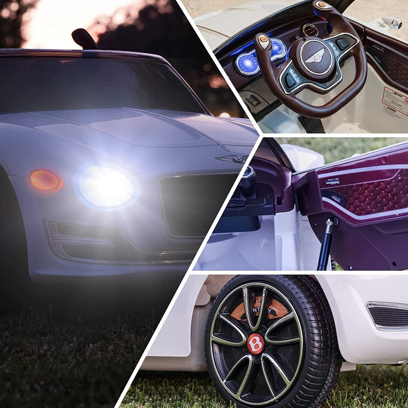 Bentley Licensed 12V Electric Ride On Car for Kids - White