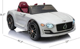 Bentley Licensed 12V Electric Ride On Car for Kids - White
