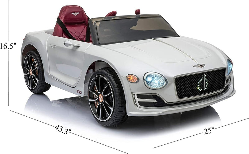 Bentley Licensed 12V Electric Ride On Car for Kids - White