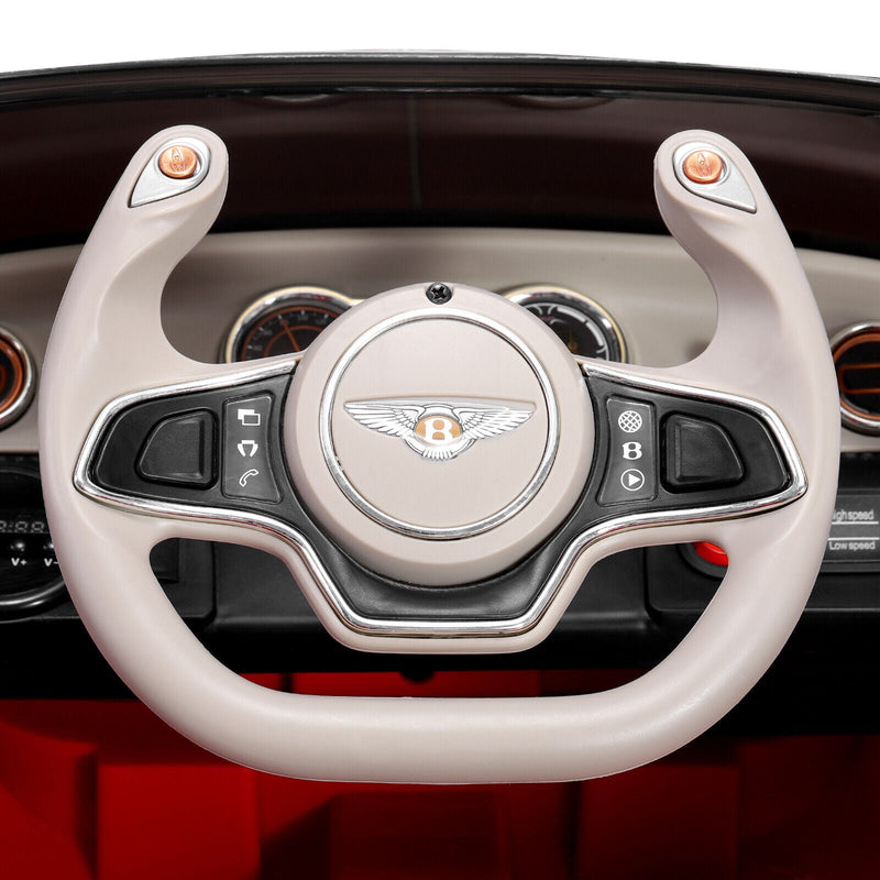 White Bentley Style Kids Electric Ride On Car with Remote Control - Perfect Gift for Little Drivers