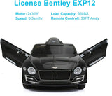 Bentley Style 12V Electric Ride On Car for Kids with 2.4G Remote Control