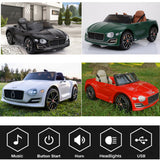 Bentley Style 12V Electric Ride-On Car with Remote Control and LED Lights for Kids