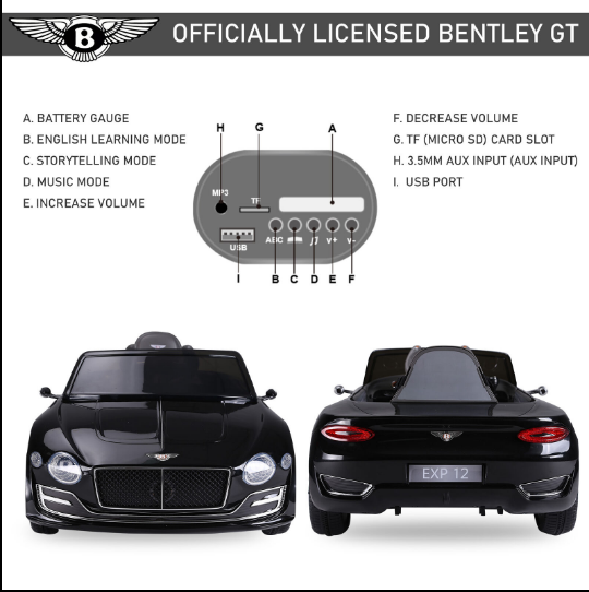 Bentley Style 12V 2.4G Kids Electric Car Ride-on Toy with Remote Control