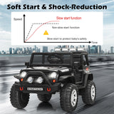 Black 12V Kids Ride On Truck with Remote Control & Lights - Electric Car for Endless Fun!