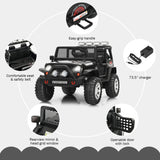 Black 12V Kids Ride On Truck with Remote Control & Lights - Electric Car for Endless Fun!