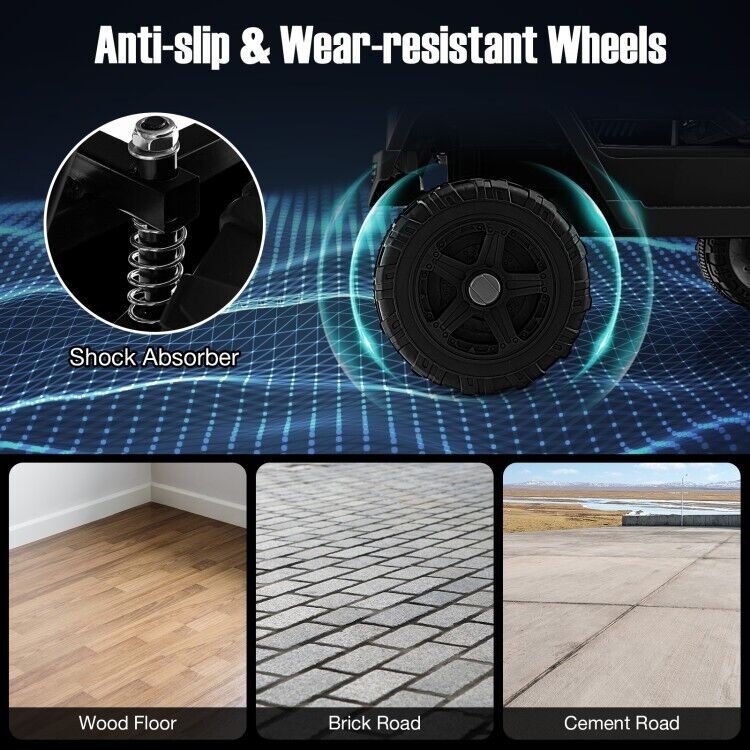 Black 12V Kids Ride On Truck with Remote Control, Music, and Lights