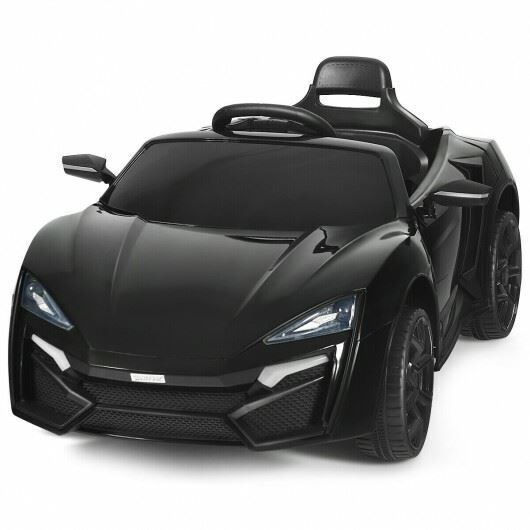 Black 2.4G RC Electric Vehicle with Lights - 12V Power