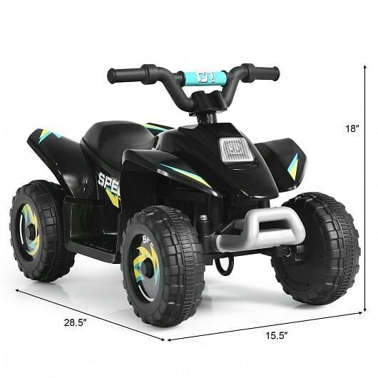 Black 6V Electric ATV Ride-On Toy for Kids with 4 Wheels