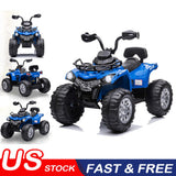 Blue 12V Electric Kids ATV Quad Ride On Car with LED Lights and Music