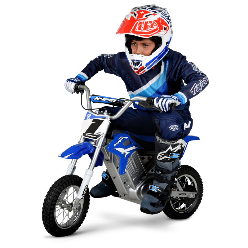 Blue 24V Electric Motorcycle for Kids with Maximum Speed of 14 mph