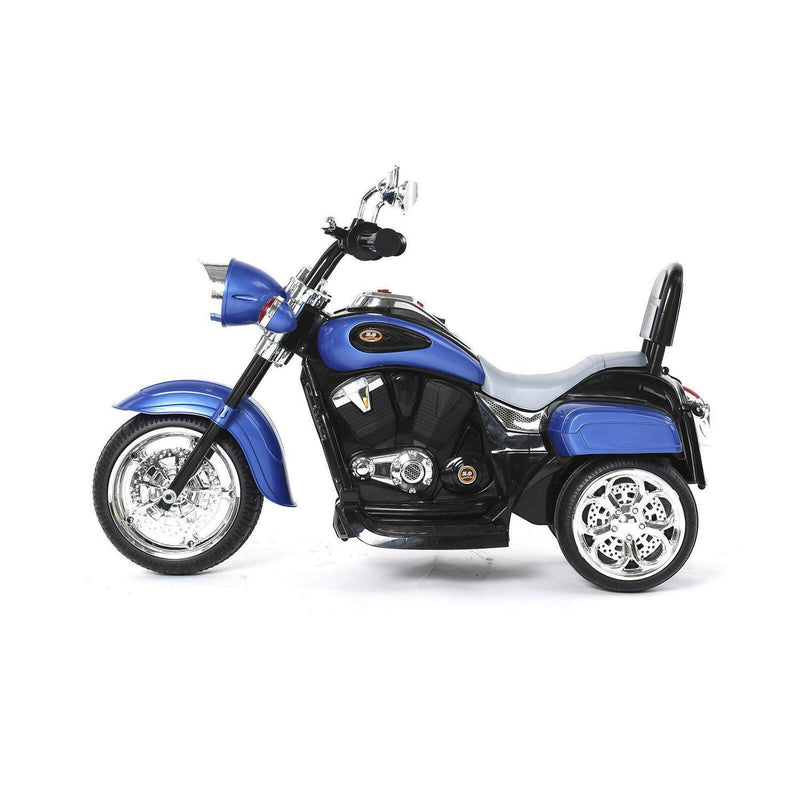 Blue 3-Wheel Electric Motorcycle Ride-On Toy with MP3 Player for Kids Ages 2-4