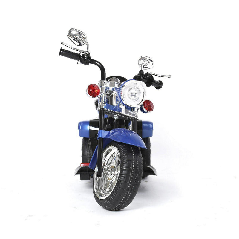Blue 3-Wheel Electric Motorcycle Ride-On Toy with MP3 Player for Kids Ages 2-4