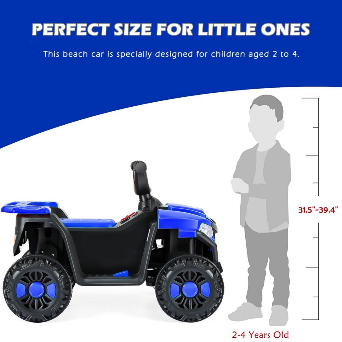 Blue 6V Battery-Powered Kids' ATV Ride-On Car