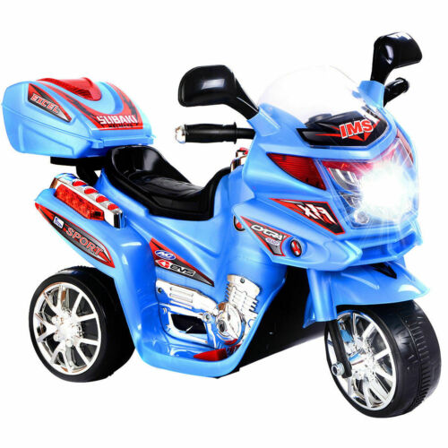 Blue 6V Electric Ride-On Motorcycle for Kids - Battery Powered 3 Wheel Toy