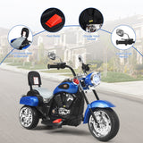 Blue 6V Kids Chopper Motorcycle Trike with Headlight and Horn