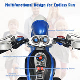 Blue 6V Kids Chopper Motorcycle with Light & Horn - Toddler 3 Wheel Trike