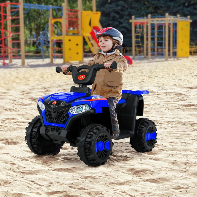 Blue 6V Kids Ride On ATV with MP3 & LED Headlight - 4-Wheeler Quad for Endless Fun!