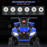 Blue 6V Kids Ride On ATV with MP3 & LED Headlight - 4-Wheeler Quad for Endless Fun!